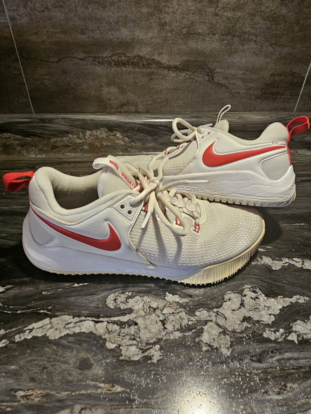 Nike Women's White and Red Training Sneakers